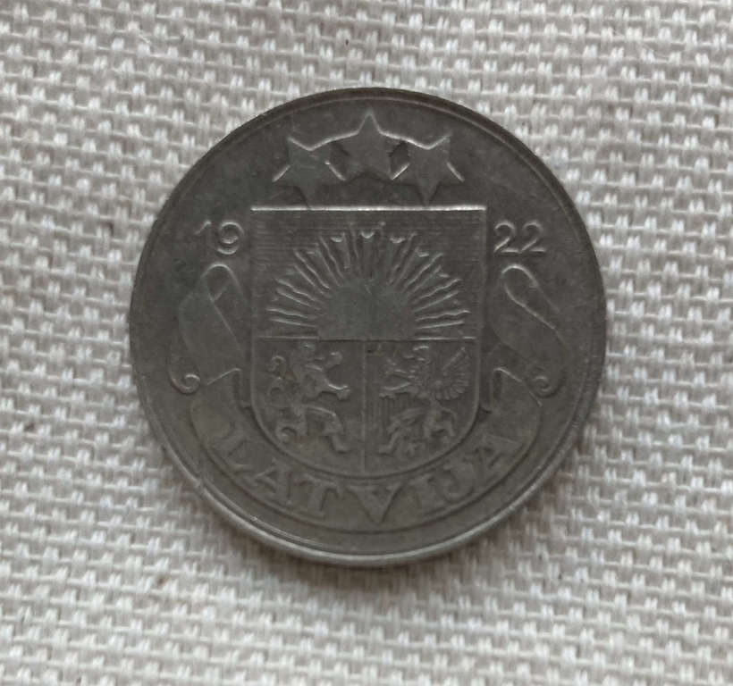 50 santīmu monēta, 1922.gads, Latvija