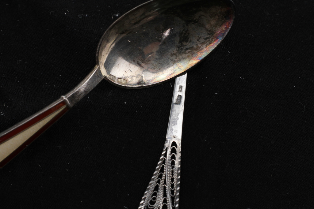 spoon with bear and fork with decor
