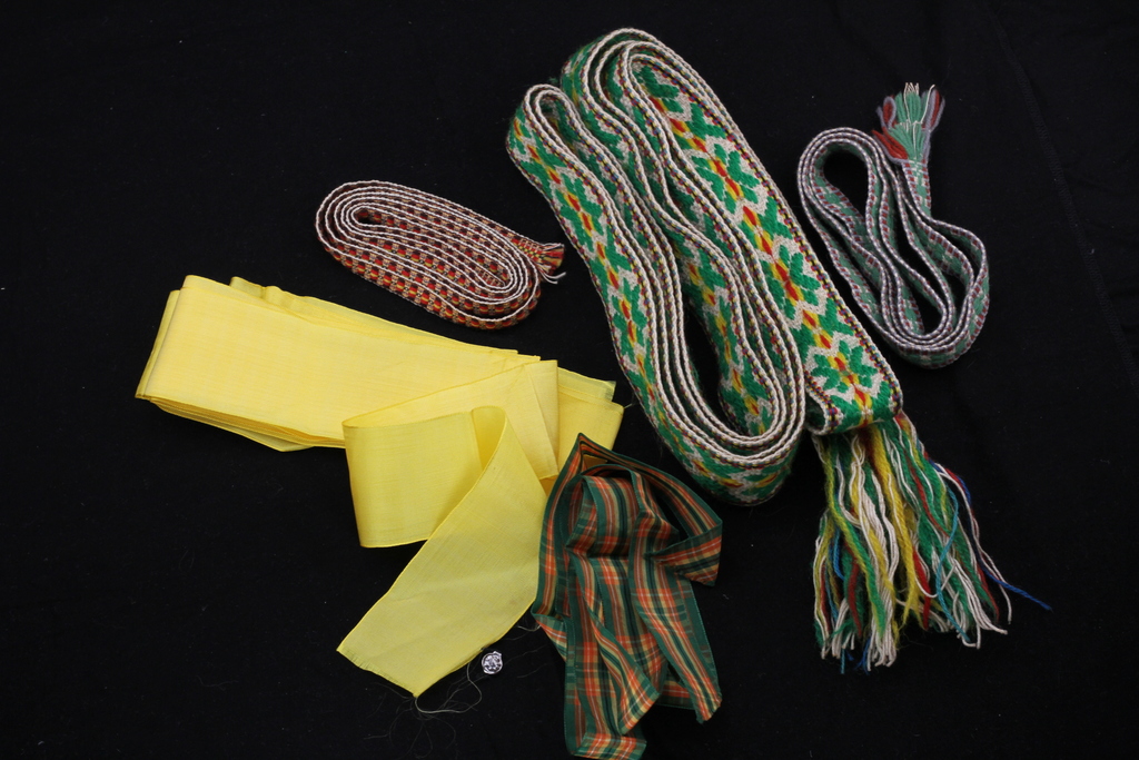 Folk belt, garters and hair bands