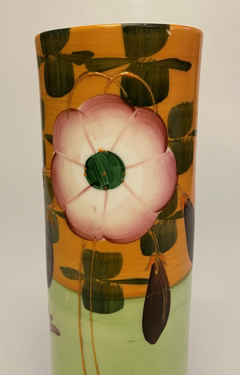 Painted glass vase