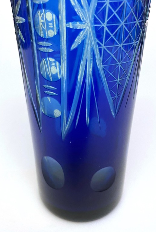 Iļģuciems blue glass vase