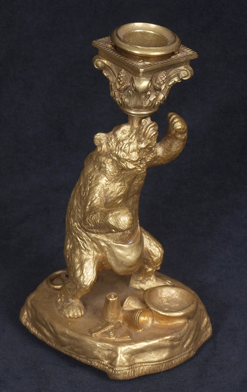 Gilded bronze candlestick 'Bear'