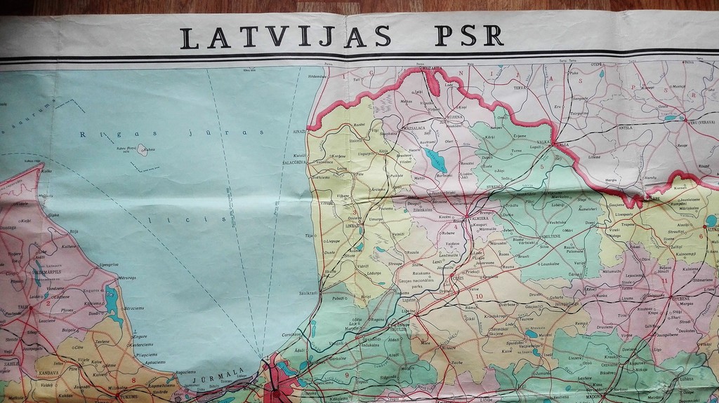 Карта Латвийской ССР 1982 года. 