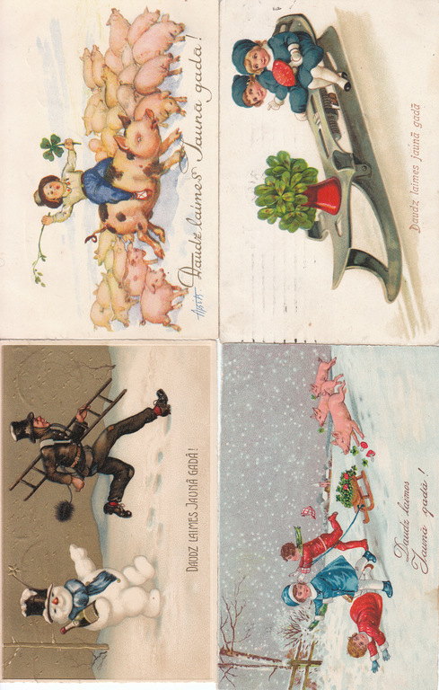 8 postcards - Happy New Year