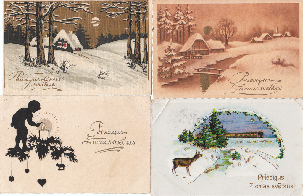 9 postcards - Merry Christmas