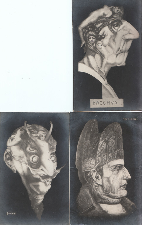 3 открытки - Diabolo, Napoelon, Bacchvs