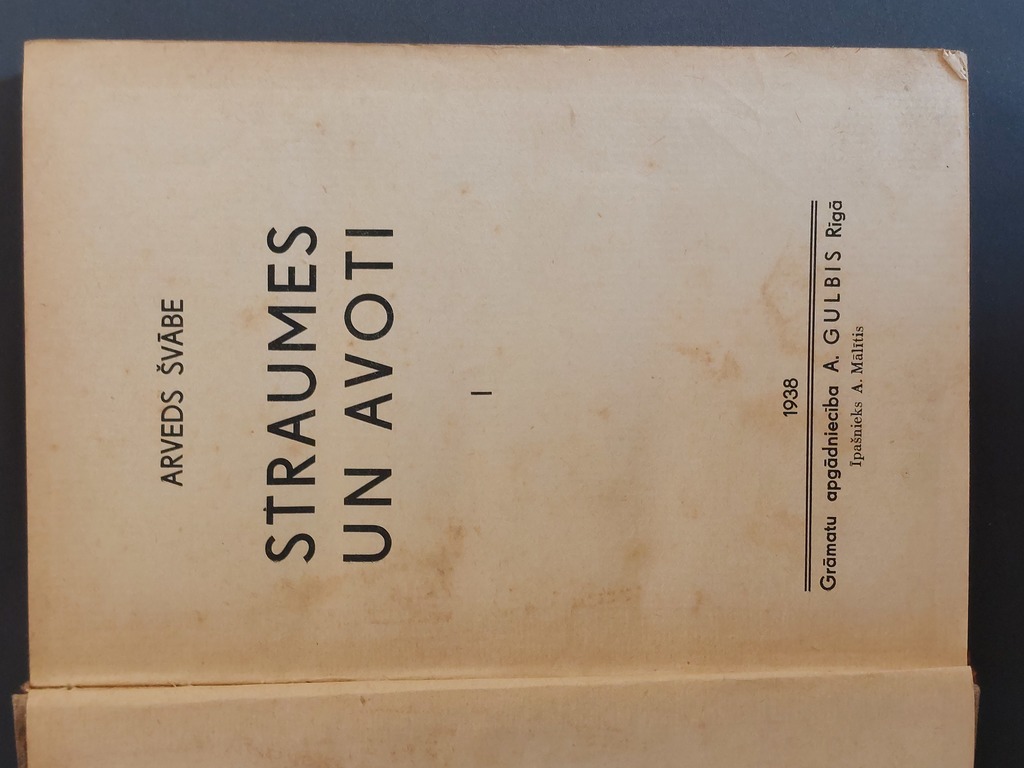 Arvīds Švābe STREAMS AND SOURCES 1938 Part I.