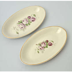 2 porcelain serving dishes with gold finish