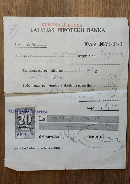 Bank receipts, advertising