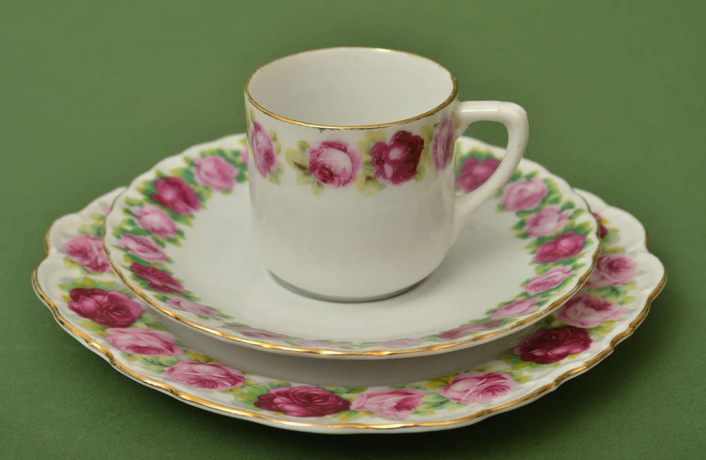 Porcelain trio - cup, saucer, plate 