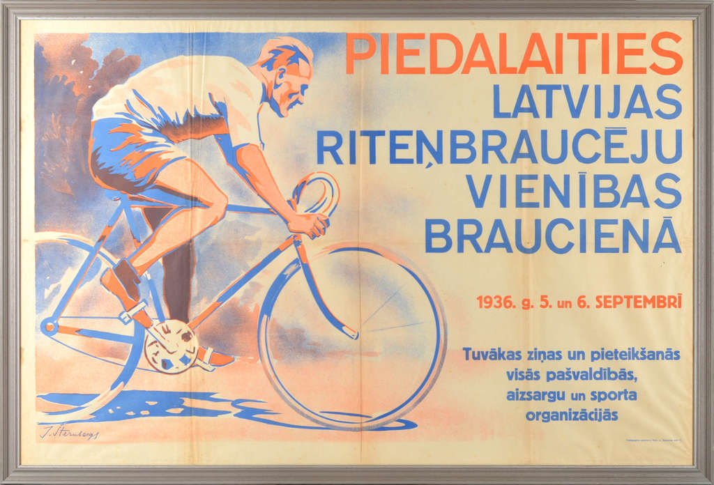 Poster ''Piedalaties Latvijas Riteņbraucēju vienības braucienā''