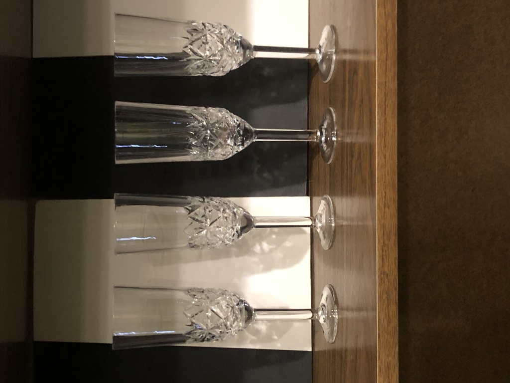 Хрустальный поднос с 4 стаканами