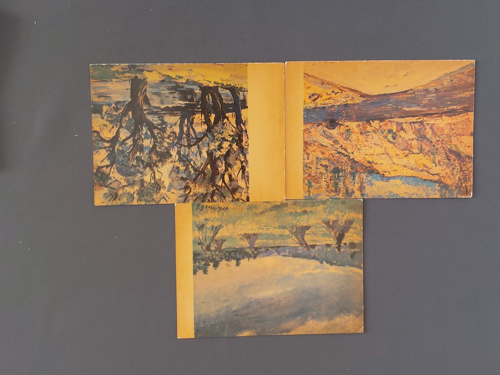 9 postcards with V. Kalrozes; K. Butcher; H.Veldres et al. reproduction