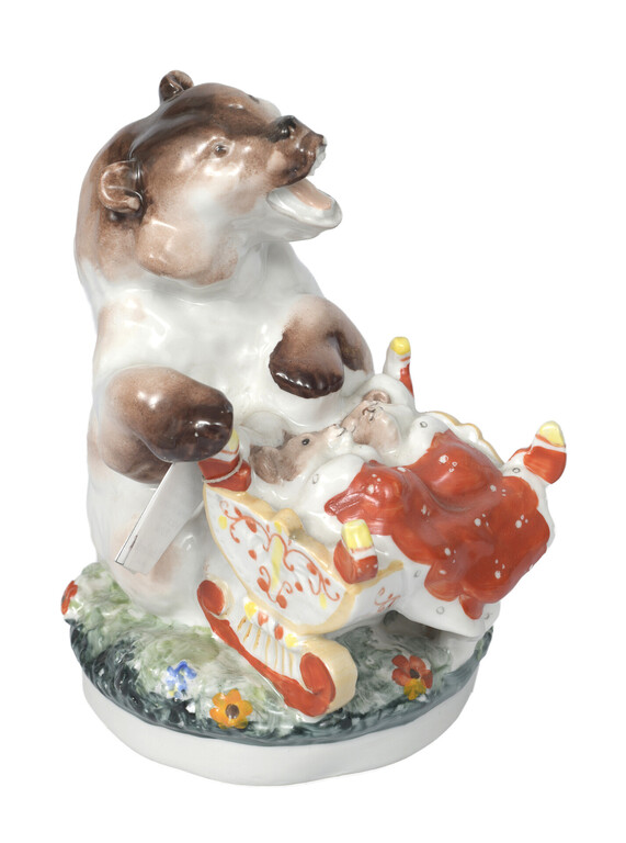 Porcelain figure ''Bear with the cradle''