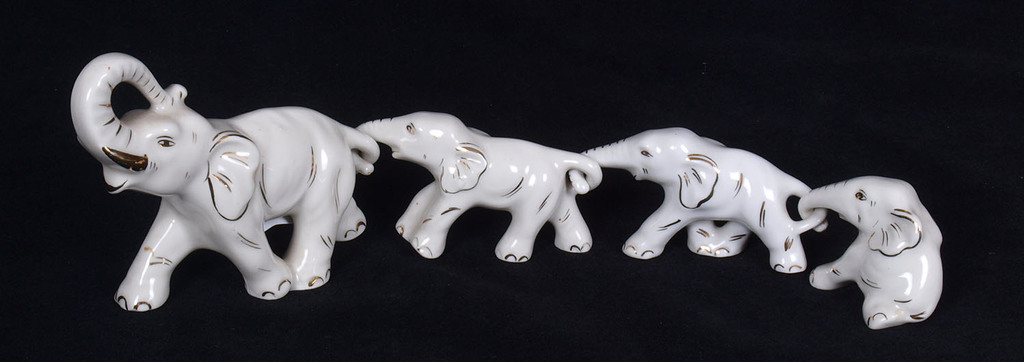 Porcelāna ziloņu komplekts (4 gab.)