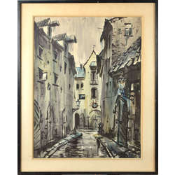 Watercolour painting Old Riga by Janis Brekte