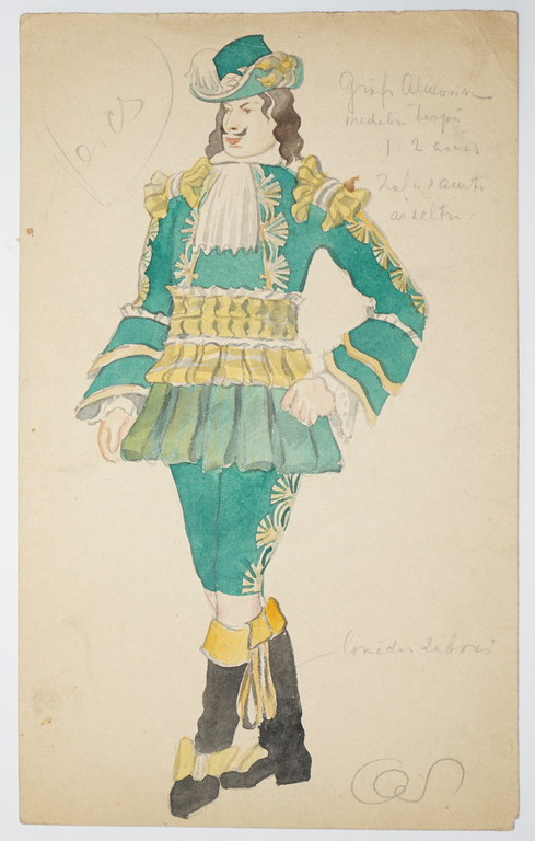 Sketch of the costume for the show - Count's costume