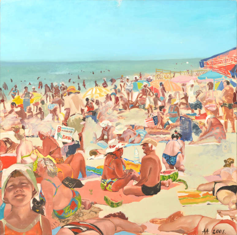 Oil painting Odessa beach by Anita Arbidane