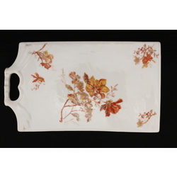 Porcelain board  with floral paintings by Kornilov brothers