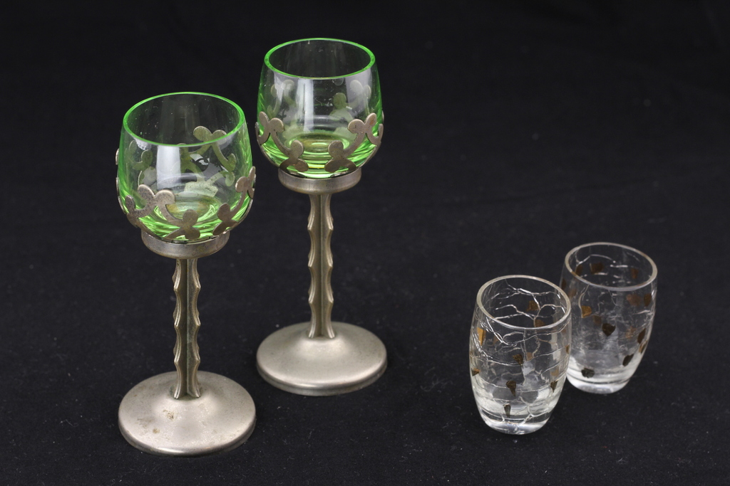 Art deco design liqueur glasses