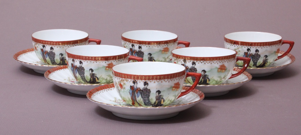 Porcelain set in Japanese style for six people