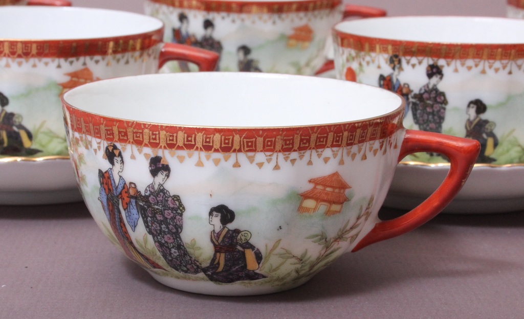 Porcelain set in Japanese style for six people