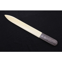 <1938 ivory paper knife with silver handle