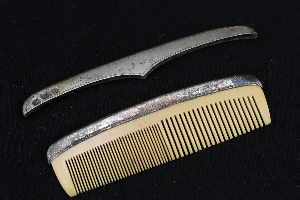 Silver brush and comb