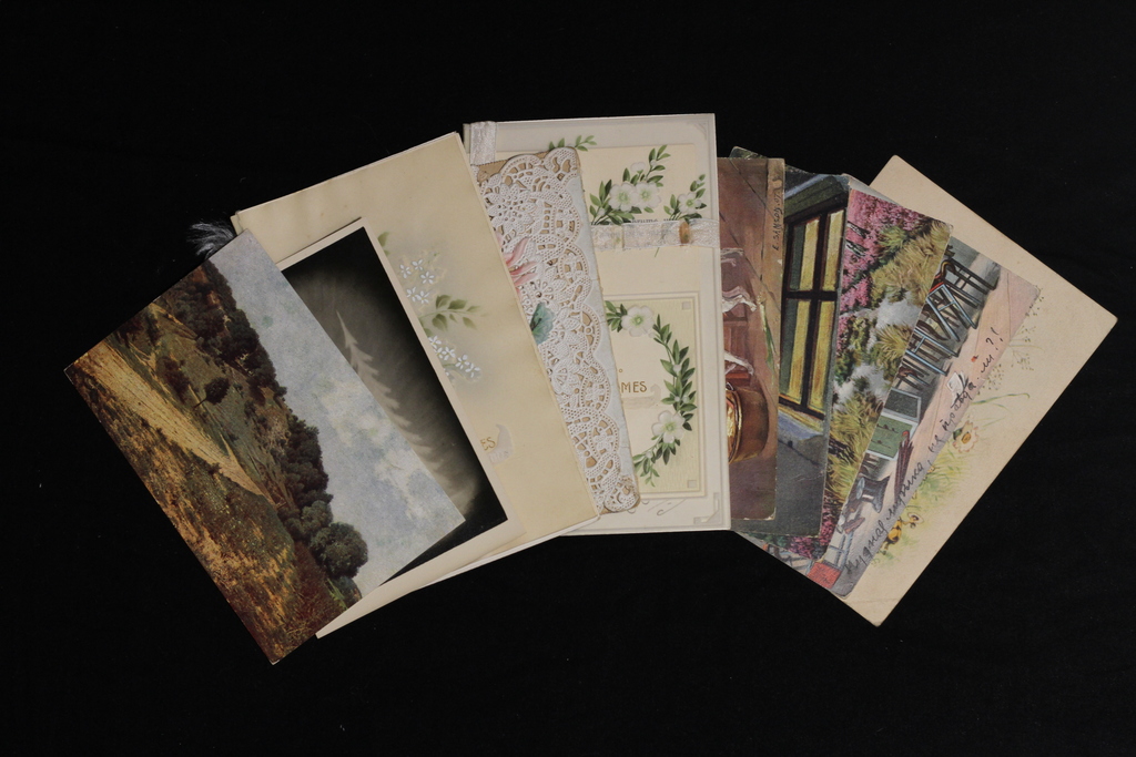 10 different postcards and cards