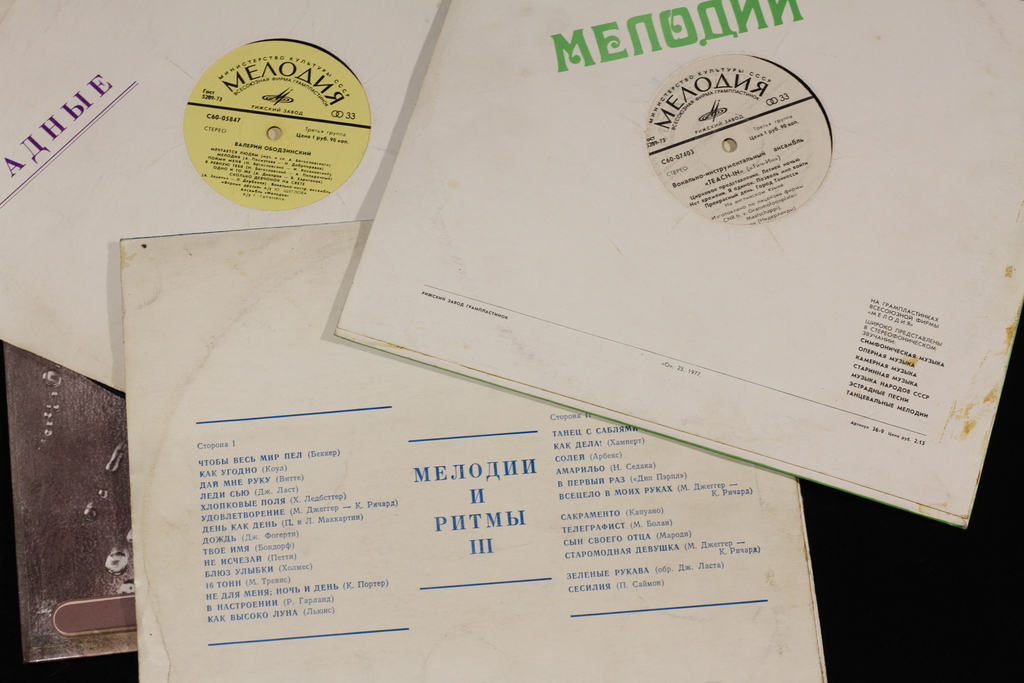 25 разных виниловых пластинок российских эстрадных исполнителей