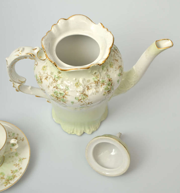 Latvian porcelain coffee set for 7 people