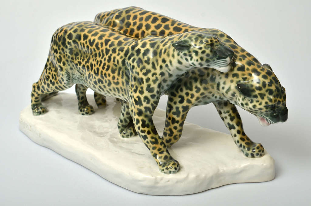 German Schwarzbuger porcelain figurine Leopard