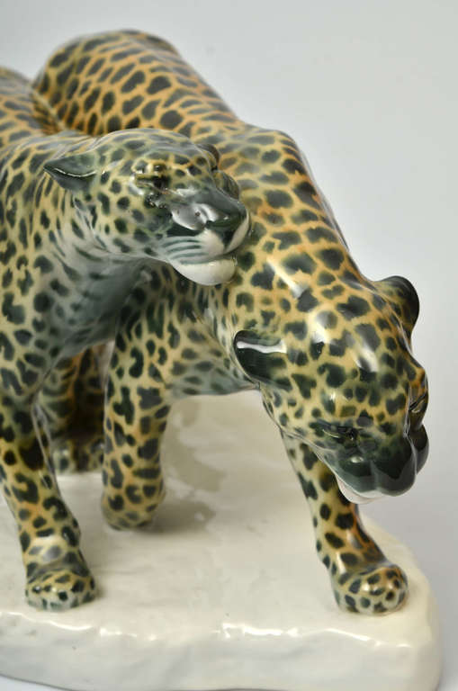 German Schwarzbuger porcelain figurine Leopard
