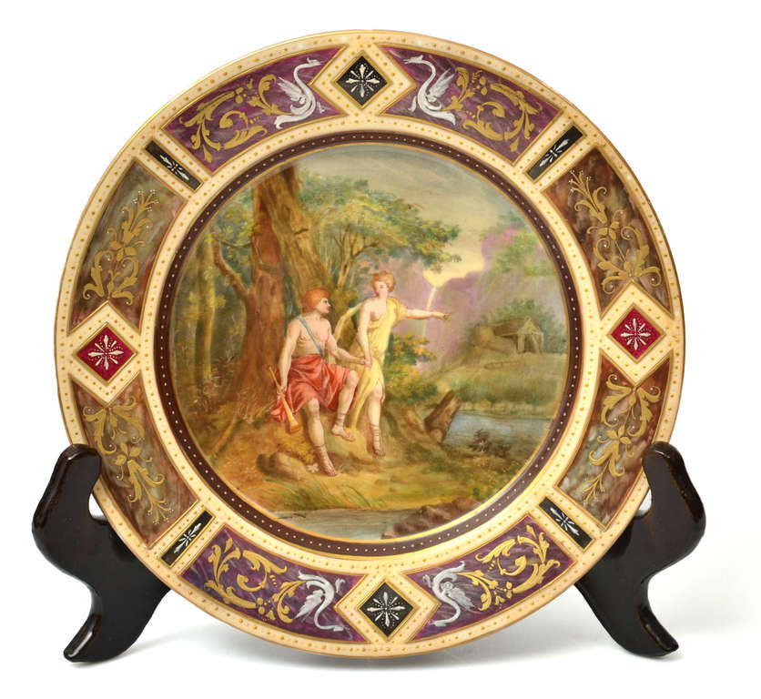 Austrian painted porcelain plate