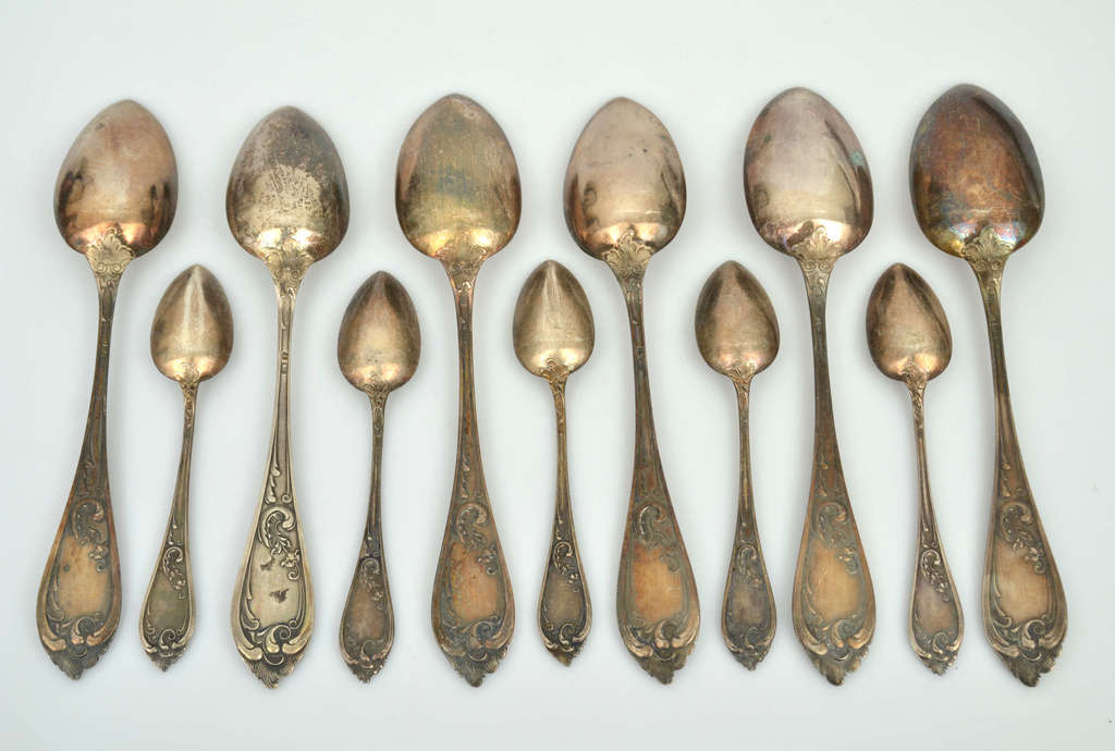 Set of silver tablespoons (6) and teaspoons (5)