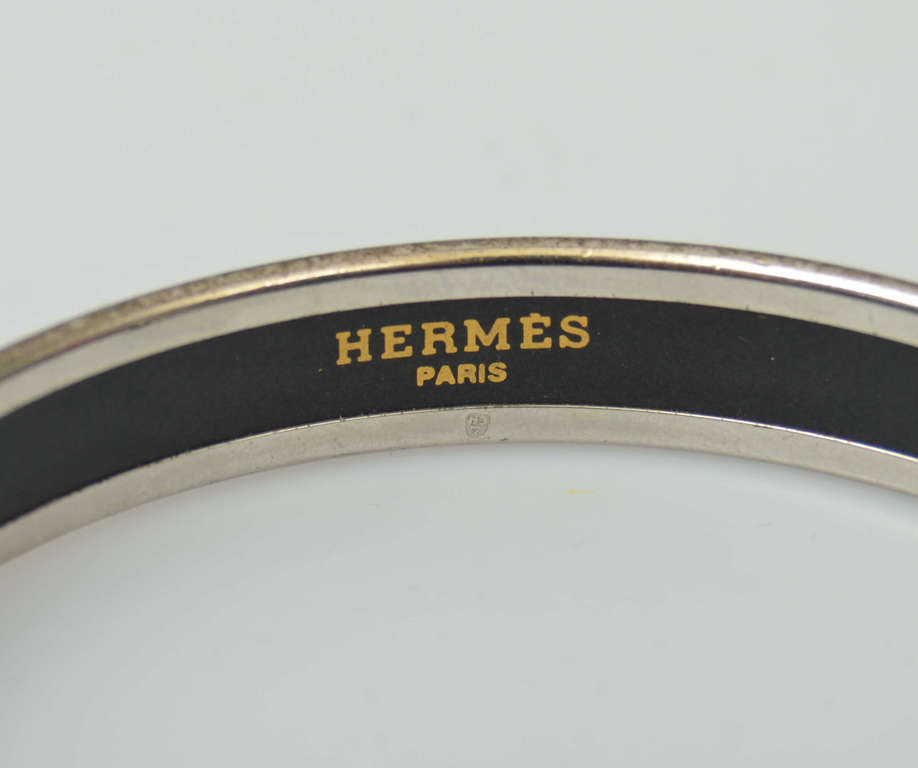 Серебряный браслет Hermes с разноцветной эмалью