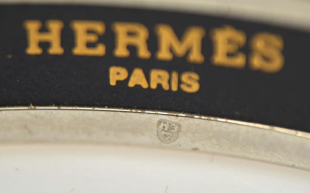 Серебряный браслет Hermes с разноцветной эмалью