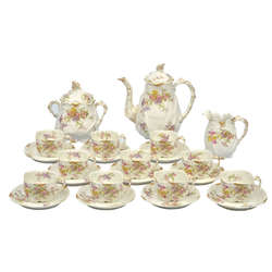 French Limoges porcelain coffee set for ten people