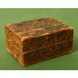 Wooden box with wood carvings