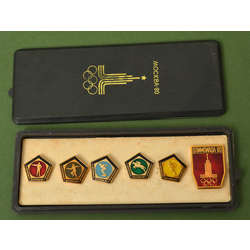 Set of badges for the 1980 Olympics