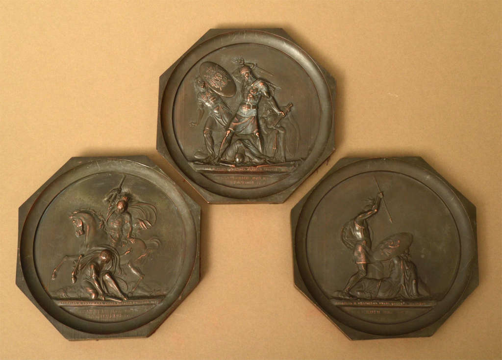 Медные пластины с изображением битвы 1812 г. (3 шт.)