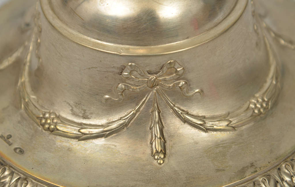 Russian Silver fruit bowl with glass by Grachev brothers