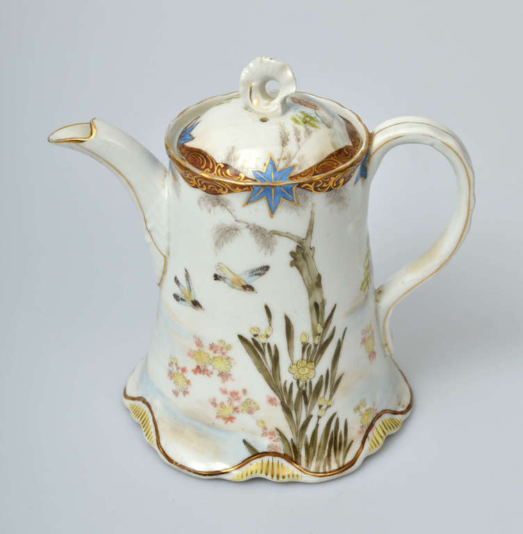 Russian Gardner porcelain set - jug, cream bowl, tray