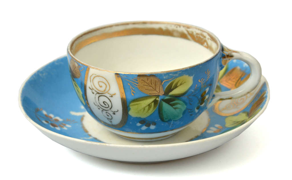 Russian Kuznetsov porcelain cup with saucer