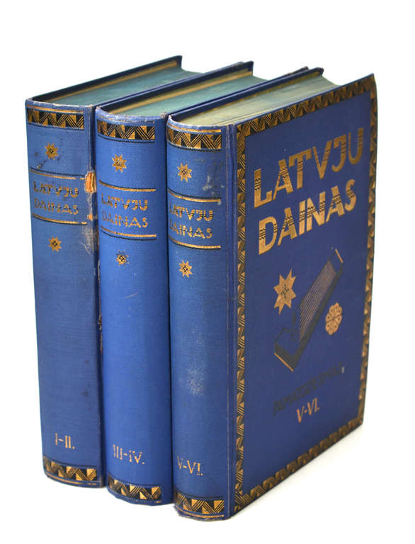 3 volumes of books ''Latvju dainas'' 