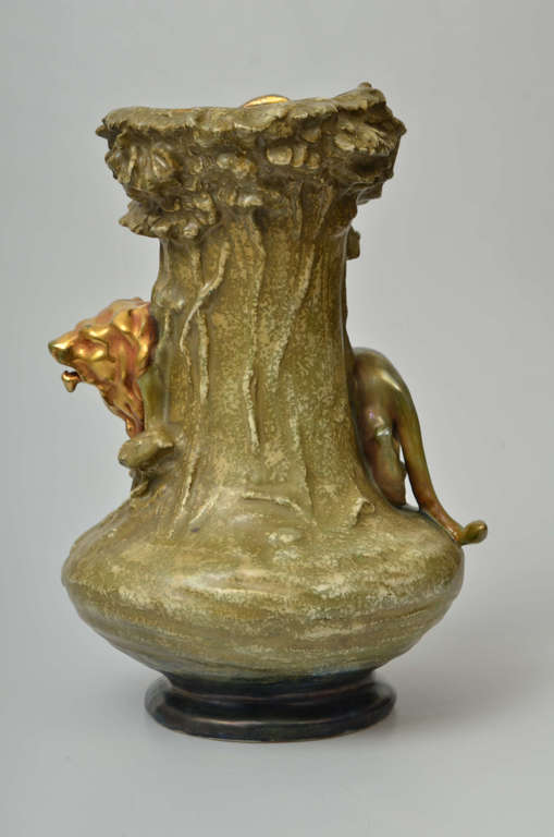 Austrian Art Nouveau vase with lions