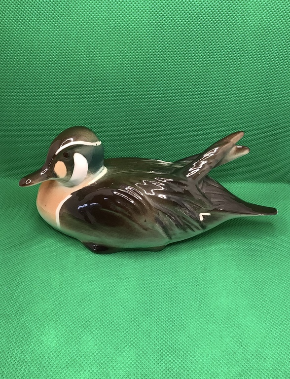 DRAKE or MANDARIN DUCK LFZ author P.P. Veselov. Hand-painted and excellent state of preservation.