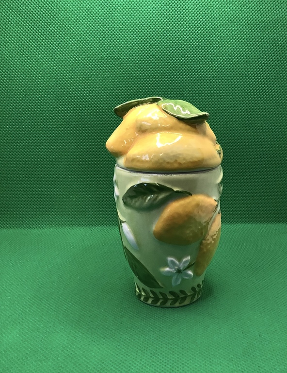 Marmalade jar, jar for Jam. Villeroy & Boch.Hand-painted. Stamp. Cupboard storage