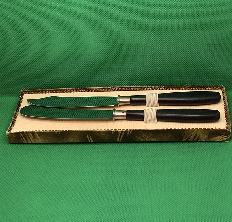 Cutlery Solingen, steel, cupronickel, ebony. Art Deco.