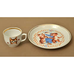 Porcelain cup with saucer for children